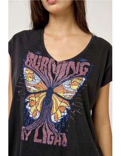 Camiseta Pico Gris Envejecido de Five 2