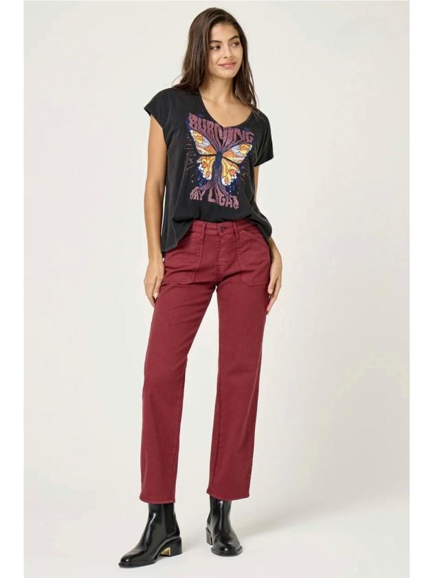 Camiseta Pico Gris Envejecido de Five