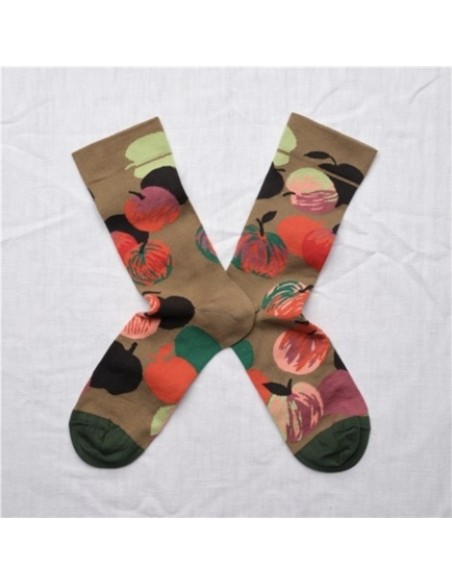 Calcetín Oliva Estampado Frutas de Bonne Maison