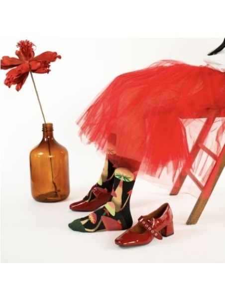 Calcetín Negro Estampado de Bonne Maison.