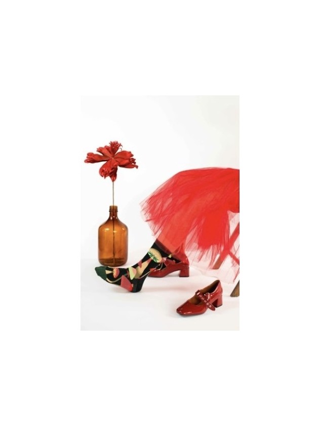 Calcetín Negro Estampado de Bonne Maison.