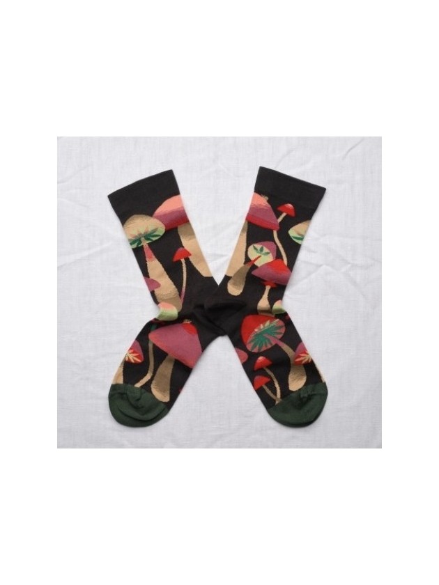 Calcetín Negro Estampado de Bonne Maison.