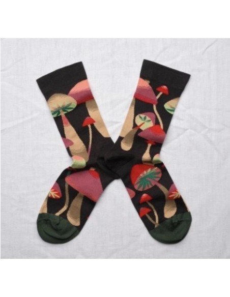 Calcetín Negro Estampado de Bonne Maison.