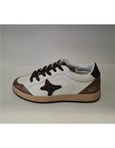 Zapatilla Piel Blanca-Cobre Sun de Ama Brand