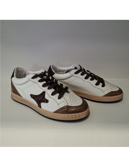 Zapatilla Piel Blanca-Cobre Sun de Ama Brand