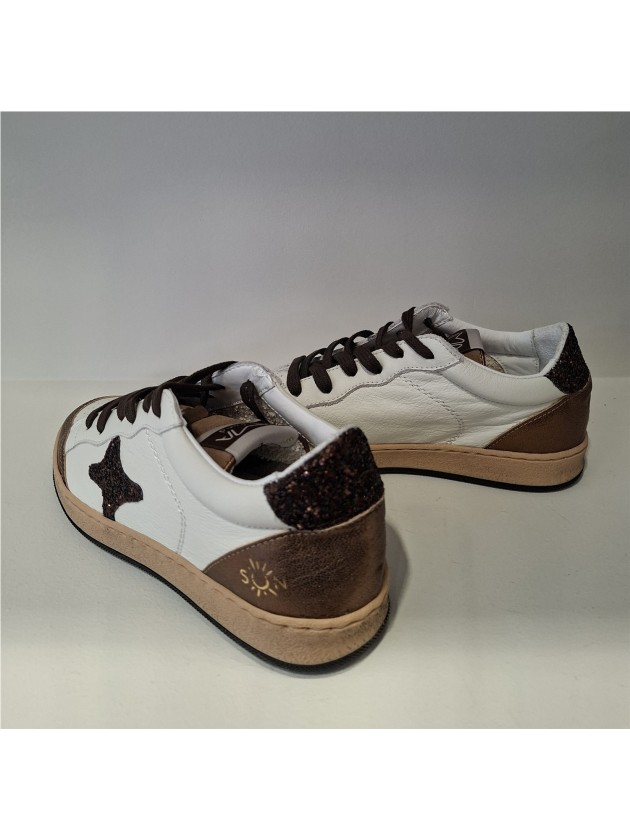 Zapatilla Piel Blanca-Cobre Sun de Ama Brand