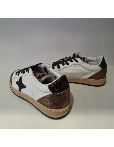 Zapatilla Piel Blanca-Cobre Sun de Ama Brand