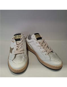 Zapatilla Piel Blanca-Dorada Sun de Ama Brand 2