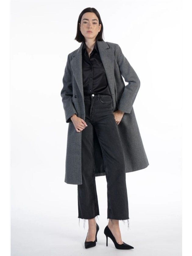 Abrigo Gris Entallado Hika