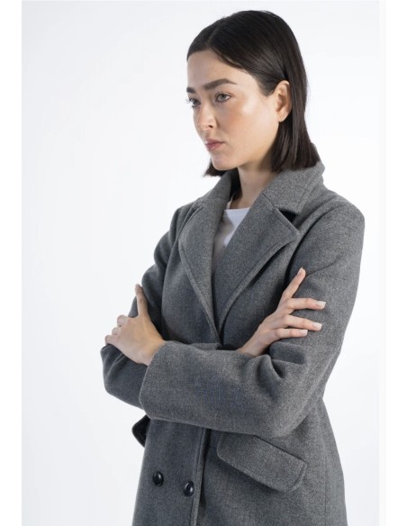 Abrigo Gris Entallado Hika