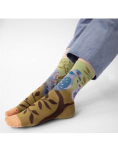 Calcetín Estampado en verdes kaki/aceite/azules de Bonne Maison.