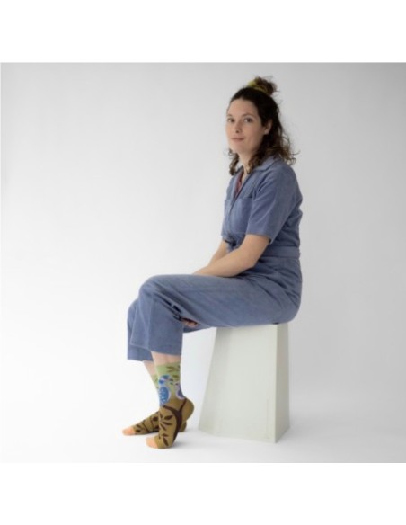 Calcetín Estampado en verdes kaki/aceite/azules de Bonne Maison.