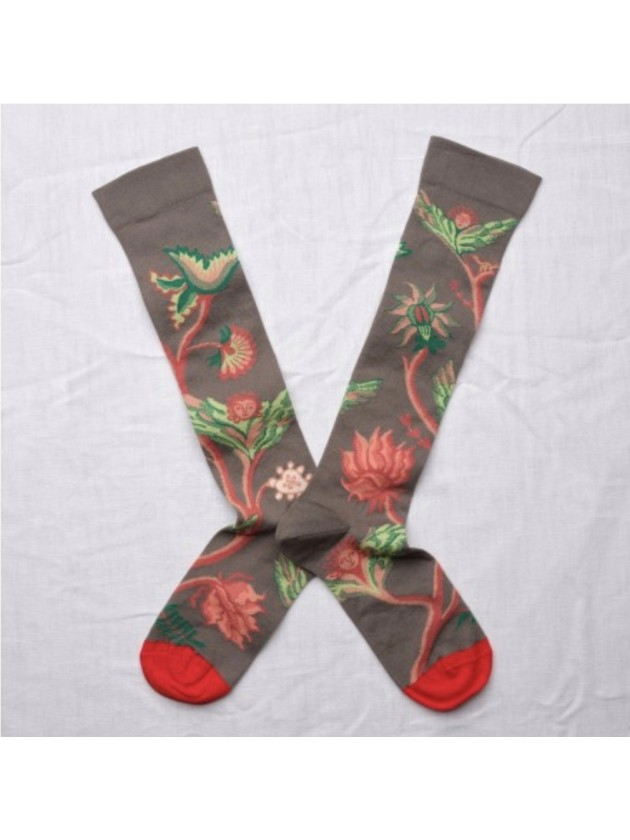 Media Visón con Estampado Naranja y Verde de Bonne Maison.