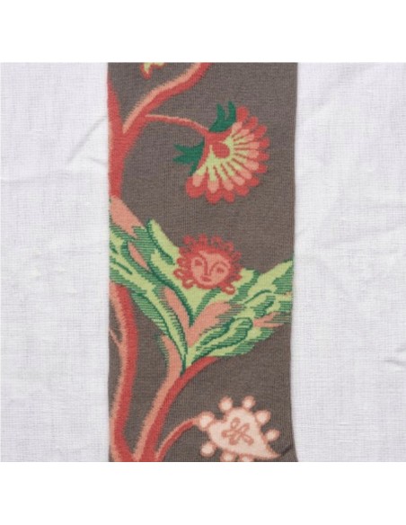 Media Visón con Estampado Naranja y Verde de Bonne Maison.